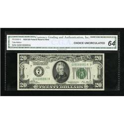 Fr. 2050-G $20 1928 Federal Reserve Note. CGA