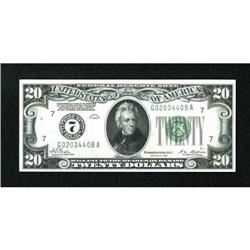 Fr. 2050-G $20 1928 Federal Reserve Note. Choice