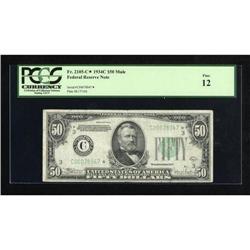 Fr. 2105-C* $50 1934C Federal Reserve Note. PCGS