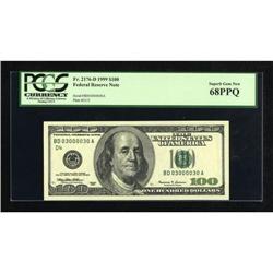 Fr. 2176-D $100 1999 Federal Reserve Note. PCGS