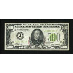 Fr. 2201-J $500 1934 Light Green Seal Federal