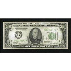 Fr. 2202-B $500 1934A Federal Reserve Note.