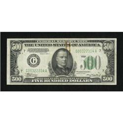 Fr. 2202-G $500 1934A Federal Reserve Note.