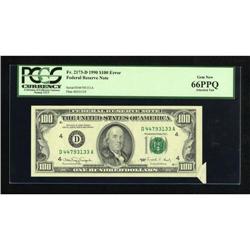 Fr. 2173-D $100 1990 Federal Reserve Note. PCGS