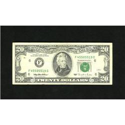 Fr. 2082-F $20 1995 Federal Reserve Note. Very