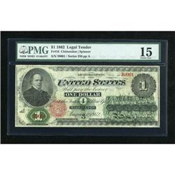 Fr. 16 $1 1862 Legal Tender PMG Choice Fine 15.