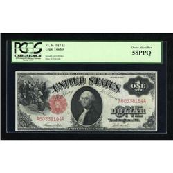 Fr. 36 $1 1917 Legal Tender PCGS Choice About