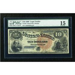 Fr. 107 $10 1880 Legal Tender PMG Choice Fine
