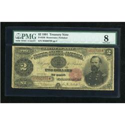 Fr. 356 $2 1891 Treasury Note PMG Very Good 8.