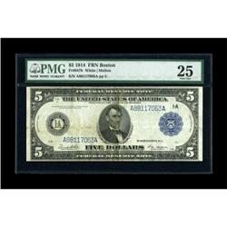 Fr. 847b $5 1914 Federal Reserve Note PMG Very