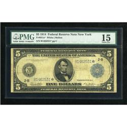 Fr. 851a $5 1914 Federal Reserve Star Note PMG