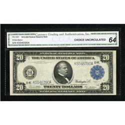 Fr. 1007 $20 1914 Federal Reserve Note CGA