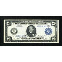 Fr. 1011a $20 1914 Federal Reserve Note Very