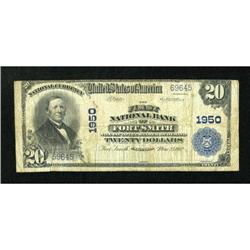 Fort Smith, AR - $20 1902 Plain Back Fr. 654 The