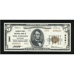 Los Angeles, CA - $5 1929 Ty. 2 Security-First