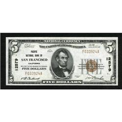 San Francisco, CA - $5 1929 Ty. 1 Pacific NB Ch.