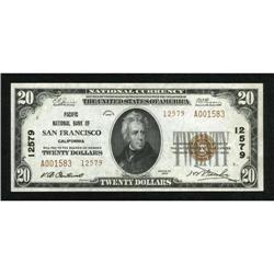 San Francisco, CA - $20 1929 Ty. 2 Pacific NB