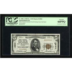 San Francisco, CA - $5 1929 Ty. 1 Bank of