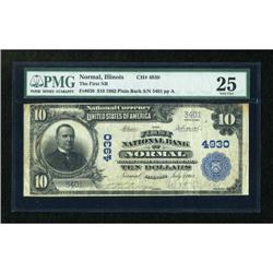 Normal, IL - $10 1902 Plain Back Fr. 630 The