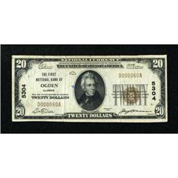Ogden, IL - $20 1929 Ty. 1 The First NB Ch. #