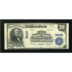 Ridgway, IL - $20 1902 Plain Back Fr. 652 The