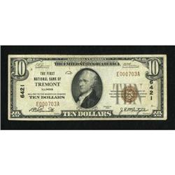Tremont, IL - $10 1929 Ty. 1 The First NB Ch. #