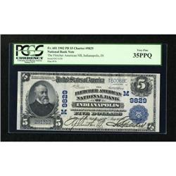 Indianapolis, IN - $5 1902 Plain Back Fr. 601