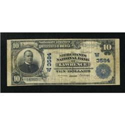 Lawrence, KS - $10 1902 Plain Back Fr. 626 The