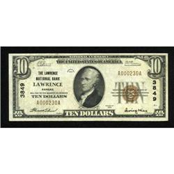 Lawrence, KS - $10 1929 Ty. 1 The Lawrence NB