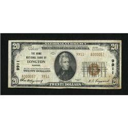 Longton, KS - $20 1929 Ty. 2 The Home NB Ch. #