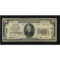 Baltimore, MD - $20 1929 Ty. 2 Baltimore NB Ch.