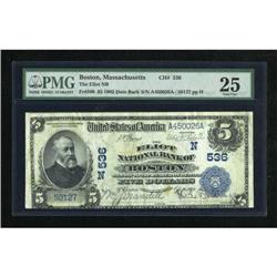 Boston, MA - $5 1902 Date Back Fr. 590 The Eliot