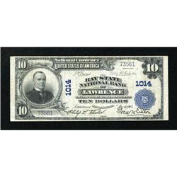 Lawrence, MA - $10 1902 Plain Back Fr. 624 The