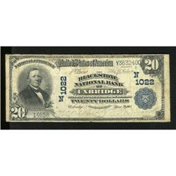 Uxbridge, MA - $20 1902 Plain Back Fr. 650 The