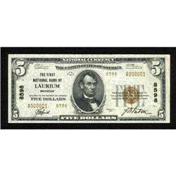 Laurium, MI - $5 1929 Ty. 2 The First NB Ch. #
