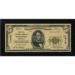 Waconia, MN - $5 1929 Ty. 1 The First NB Ch. #