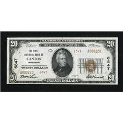 Canton, MS - $20 1929 Ty. 2 The First NB Ch. #