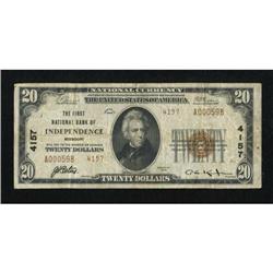 Independence, MO - $20 1929 Ty. 2 The First NB