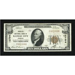 Kansas City, MO - $10 1929 Ty. 1 Drovers NB Ch.