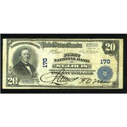 Saint Louis, MO - $20 1902 Plain Back Fr. 650