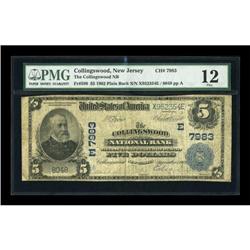 Collingswood, NJ - $5 1902 Plain Back Fr. 599