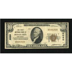 Ocean City, NJ - $10 1929 Ty. 1 The First NB Ch.