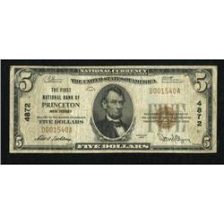 Princeton, NJ - $5 1929 Ty. 1 The First NB Ch. #