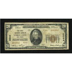 Union City, NJ - $20 1929 Ty. 2 The First NB Ch.