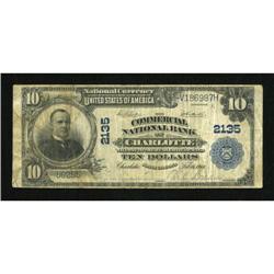 Charlotte, NC - $10 1902 Plain Back Fr. 631 The