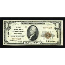 Cooperstown, ND - $10 1929 Ty. 1 The First NB