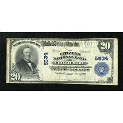 Chillicothe, OH - $20 1902 Plain Back Fr. 659