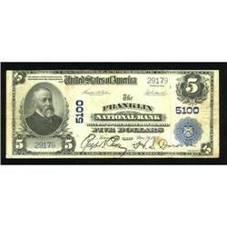 Franklin, OH - $5 1902 Plain Back Fr. 606 The