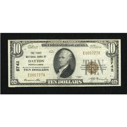 Dayton, PA - $10 1929 Ty. 1 The First NB Ch. #