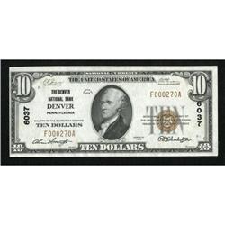 Denver, PA - $10 1929 Ty. 1 The Denver NB Ch. #